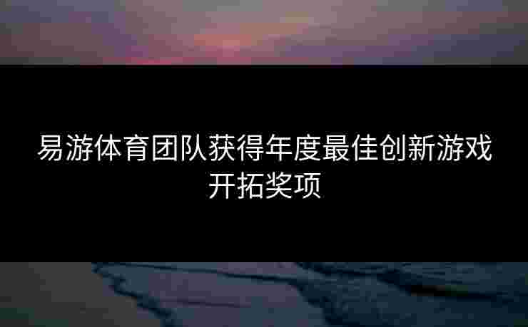 易游体育团队获得年度最佳创新游戏开拓奖项