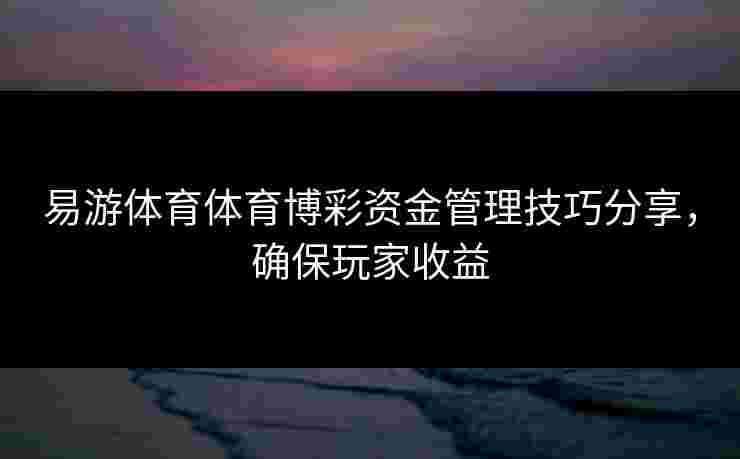 易游体育体育博彩资金管理技巧分享，确保玩家收益