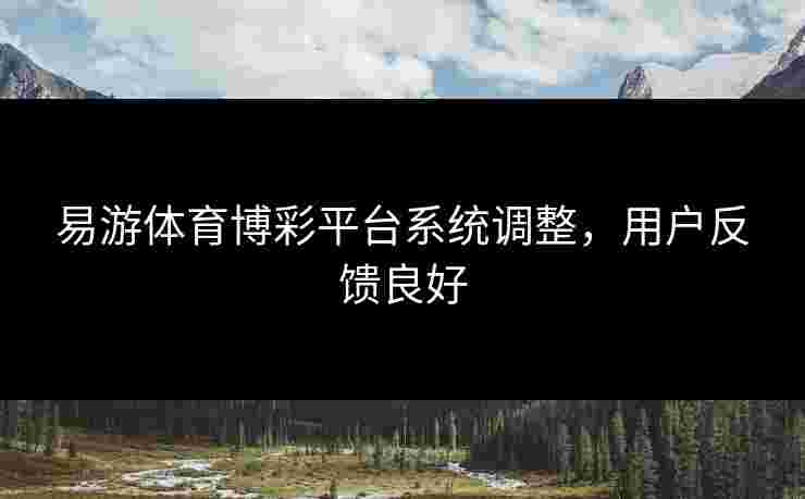 易游体育博彩平台系统调整，用户反馈良好