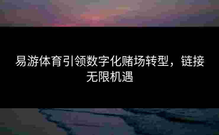 易游体育引领数字化赌场转型，链接无限机遇