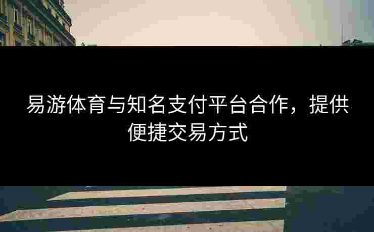 易游体育与知名支付平台合作，提供便捷交易方式